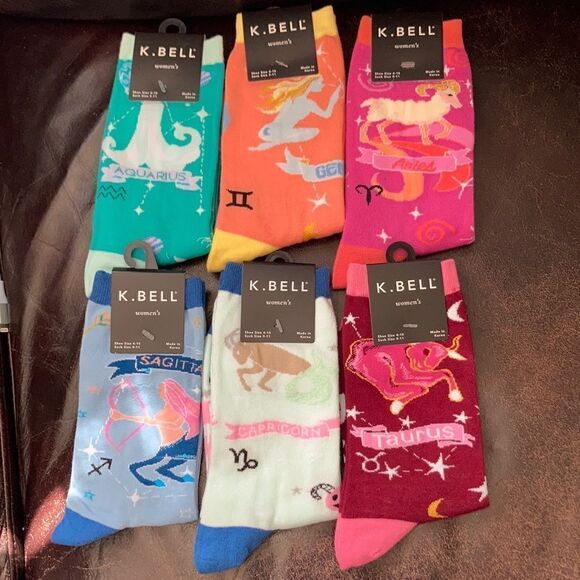 K. Bell Horoscope Signs Single Pairs Socks - Picture 1 of 10